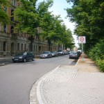 Bonhoefferplatz West von der Clara-Zetkin-Straße aus