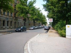 Bonhoefferplatz West von der Clara-Zetkin-Straße aus